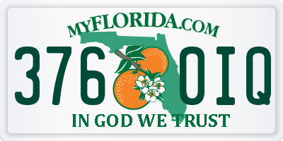 FL license plate 3760IQ