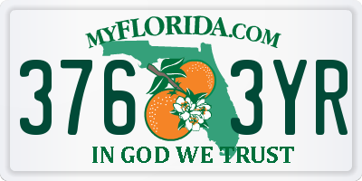 FL license plate 3763YR