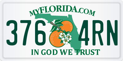 FL license plate 3764RN