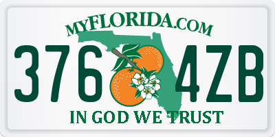 FL license plate 3764ZB