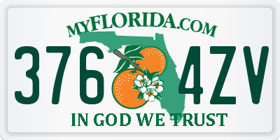 FL license plate 3764ZV