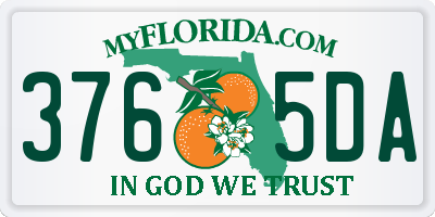 FL license plate 3765DA