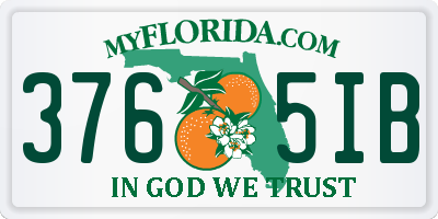 FL license plate 3765IB