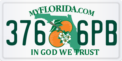 FL license plate 3766PB