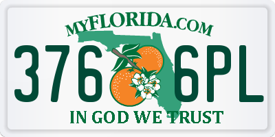 FL license plate 3766PL