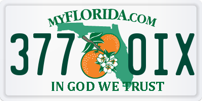 FL license plate 3770IX