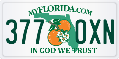 FL license plate 3770XN