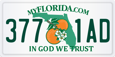 FL license plate 3771AD