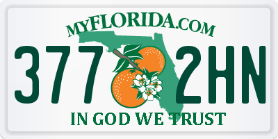FL license plate 3772HN