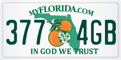 FL license plate 3774GB