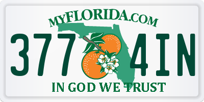 FL license plate 3774IN