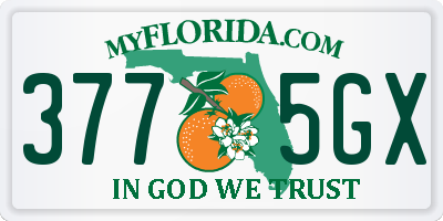 FL license plate 3775GX