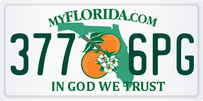 FL license plate 3776PG