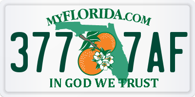 FL license plate 3777AF