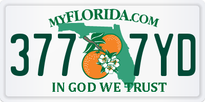 FL license plate 3777YD