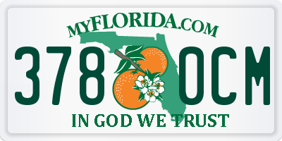 FL license plate 3780CM