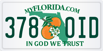FL license plate 3780ID