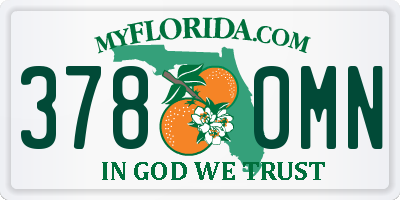 FL license plate 3780MN