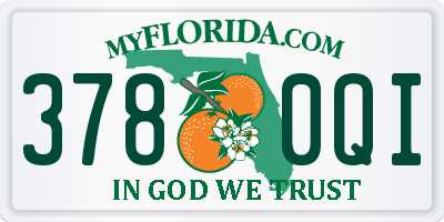 FL license plate 3780QI