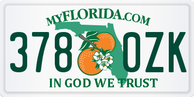 FL license plate 3780ZK