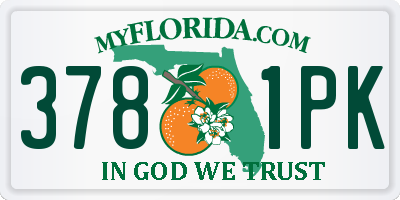 FL license plate 3781PK
