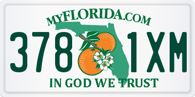 FL license plate 3781XM