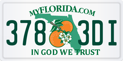 FL license plate 3783DI
