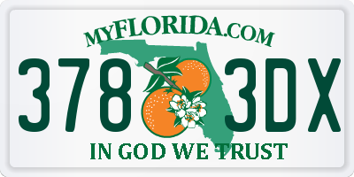 FL license plate 3783DX