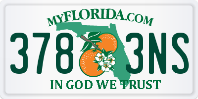 FL license plate 3783NS