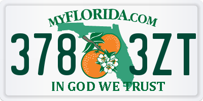 FL license plate 3783ZT