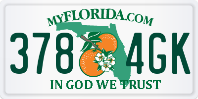 FL license plate 3784GK