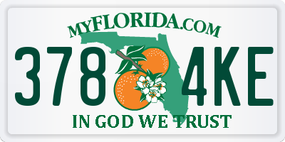 FL license plate 3784KE