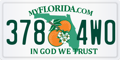 FL license plate 3784WO