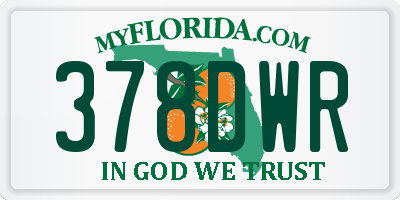 FL license plate 378DWR