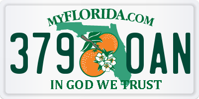 FL license plate 3790AN