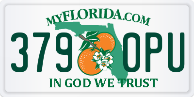 FL license plate 3790PU