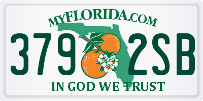 FL license plate 3792SB
