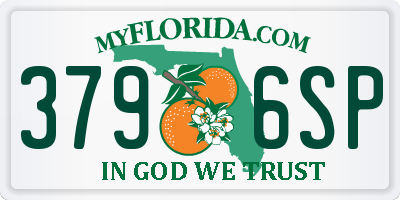 FL license plate 3796SP