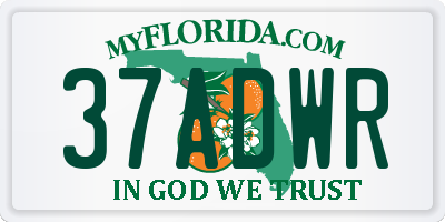 FL license plate 37ADWR