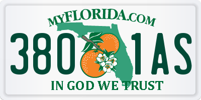 FL license plate 3801AS
