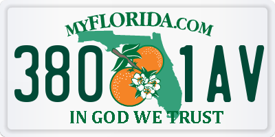 FL license plate 3801AV