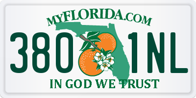 FL license plate 3801NL