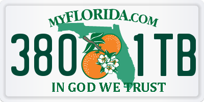 FL license plate 3801TB