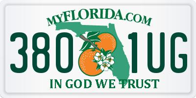 FL license plate 3801UG