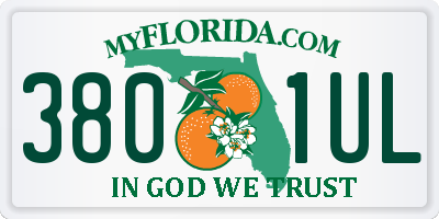 FL license plate 3801UL