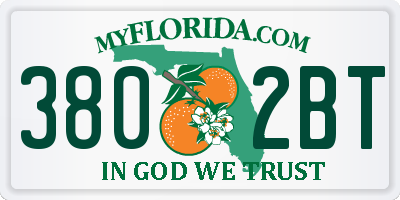 FL license plate 3802BT