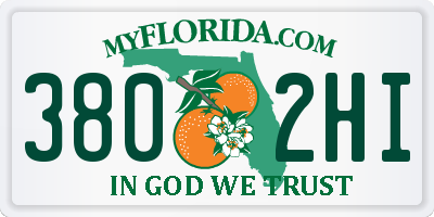 FL license plate 3802HI