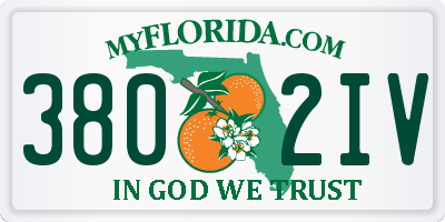 FL license plate 3802IV
