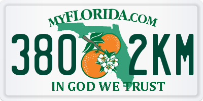 FL license plate 3802KM