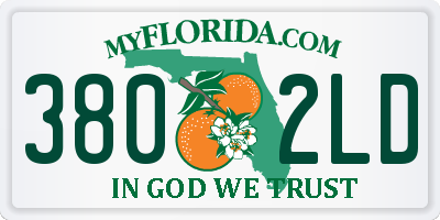 FL license plate 3802LD